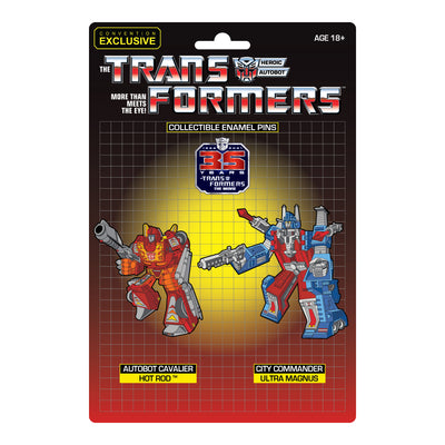 Transformers 35th Anniversary Hot Rod X Ultra Magnus Retro Pin Set (SDCC Exclusive) - Icon Heroes 