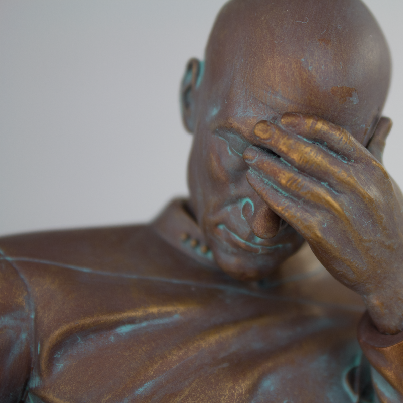 Star Trek TNG Captain Picard Facepalm Faux-Bronze Mini Bust Paperweight (ThinkGeek Exclusive) - Artist Proof Edition - Icon Heroes 
