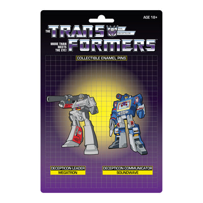 Transformers Megatron X Soundwave Retro Pin Set - Available 3rd Quarter 2021 - Icon Heroes 