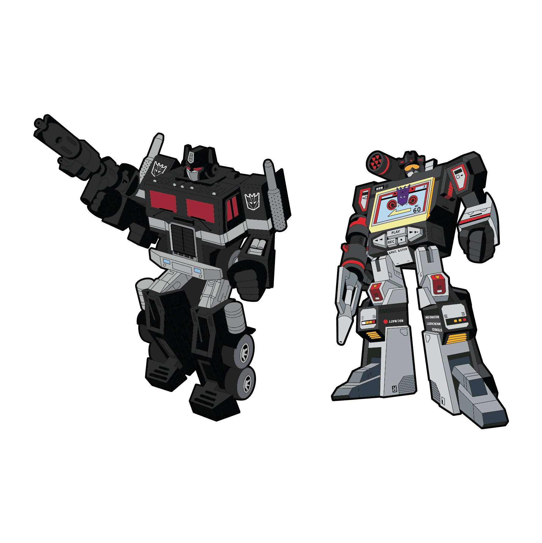 Transformers Nemesis Prime X Soundblaster Retro Pin Set Exclusive - Available 3rd Quarter 2021 - Icon Heroes 