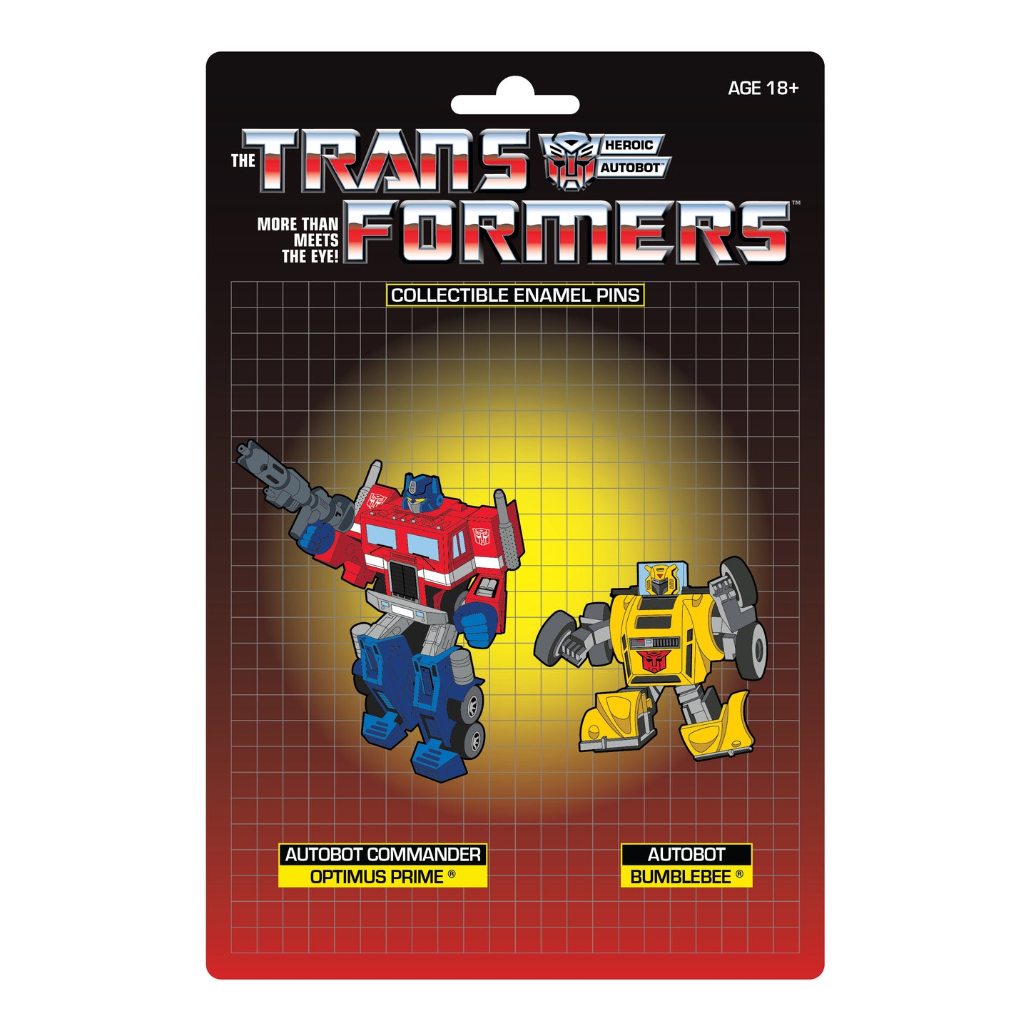 Transformers Optimus Prime X Bumblebee Retro Pin Set - Available 3rd Quarter 2021 - Icon Heroes 