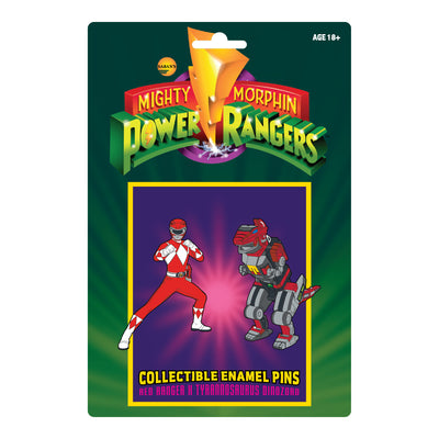 Power Rangers Red Ranger X Tyrannosaurus Dinozord Pin Set - Available 4th Quarter 2021 - Icon Heroes 