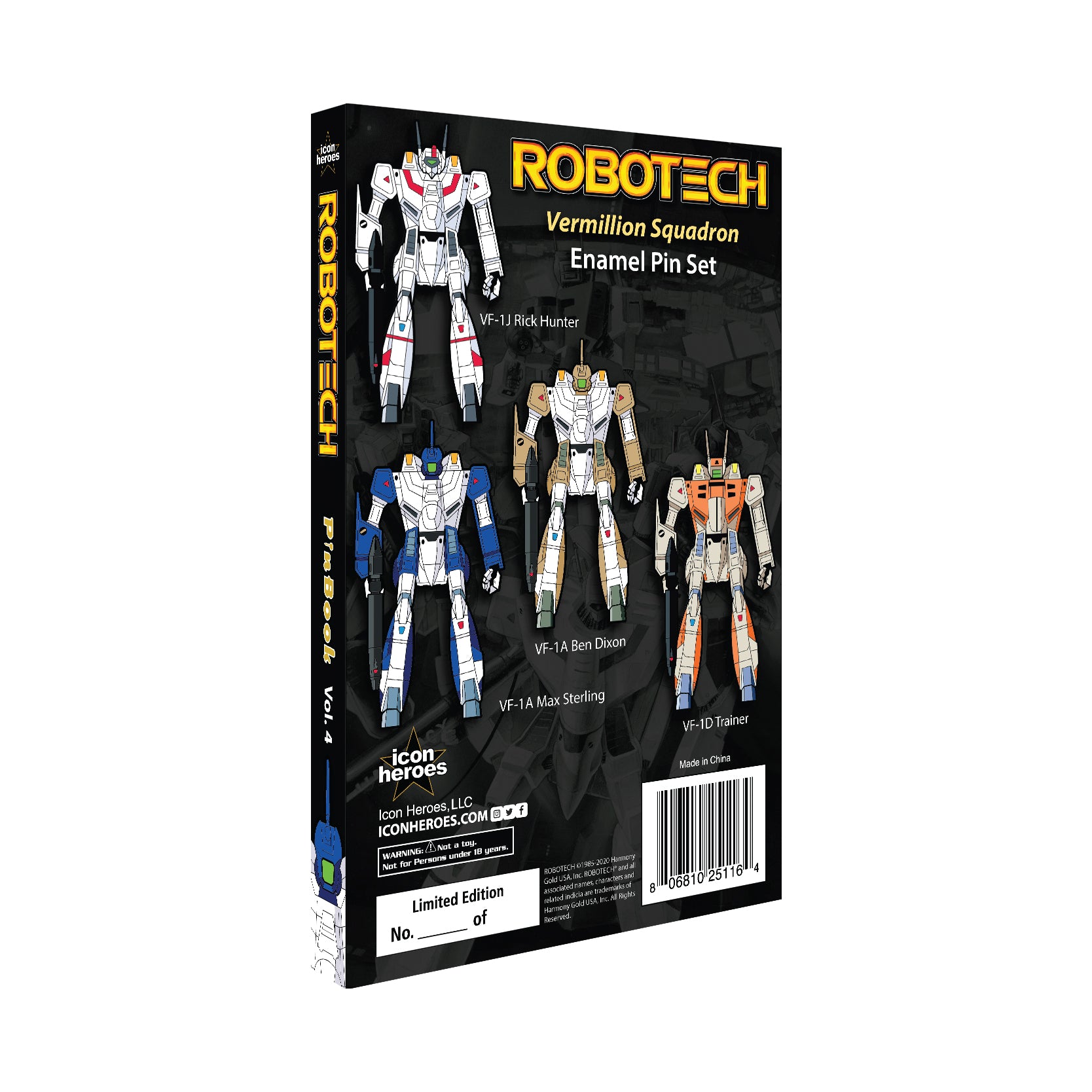 Robotech Enamel Pins Vermillion Squadron PinBook Vol. 4 - Icon Heroes 