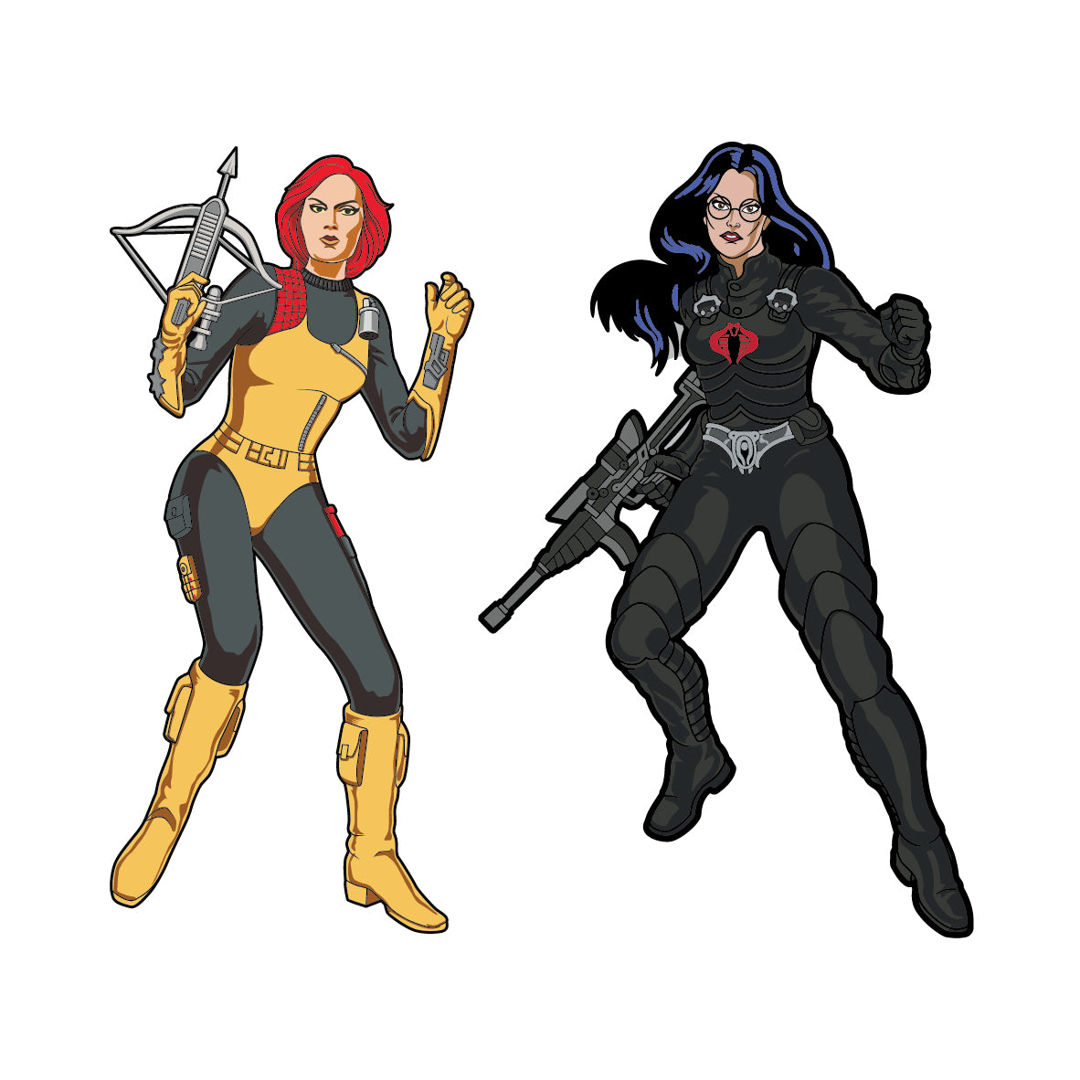 G.I. Joe Scarlett X Baroness Retro Pin Set - Available 1st Quarter 2022 - Icon Heroes 