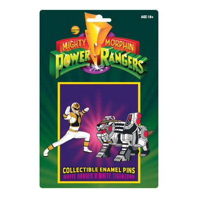 Power Rangers White Ranger X White Tigerzord Pin Set - Available 4th Quarter 2021 - Icon Heroes 